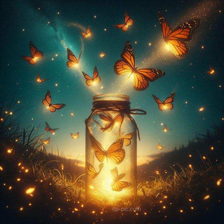 Shiny Butterflies Spreading to Beautiful Night Beautiful DP by DP Pic For Whatsapp DP