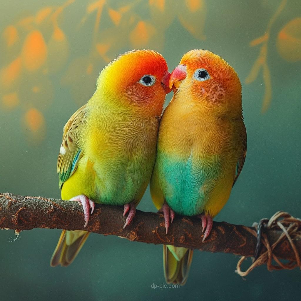 Cute Little Birds sitting on A Branch of Tree Cute DP by DP Pic ()