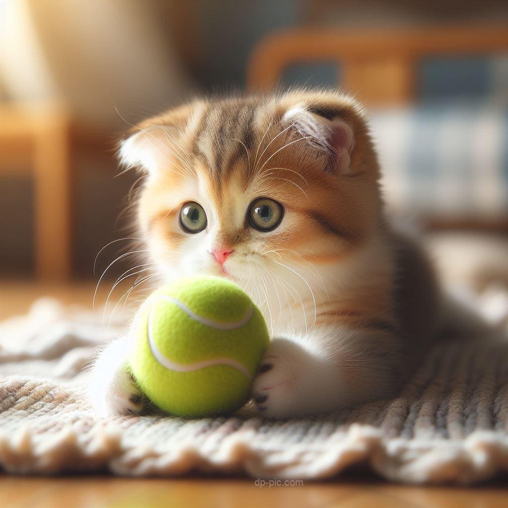 a cute cat playing with a ball cute dp by dp pic