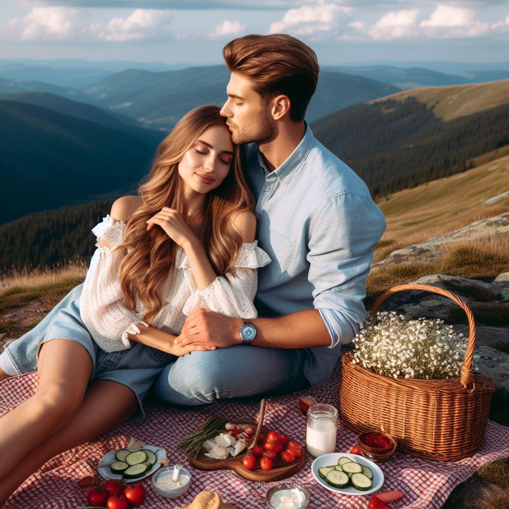 a man and a woman love on picnic dp by dp pic