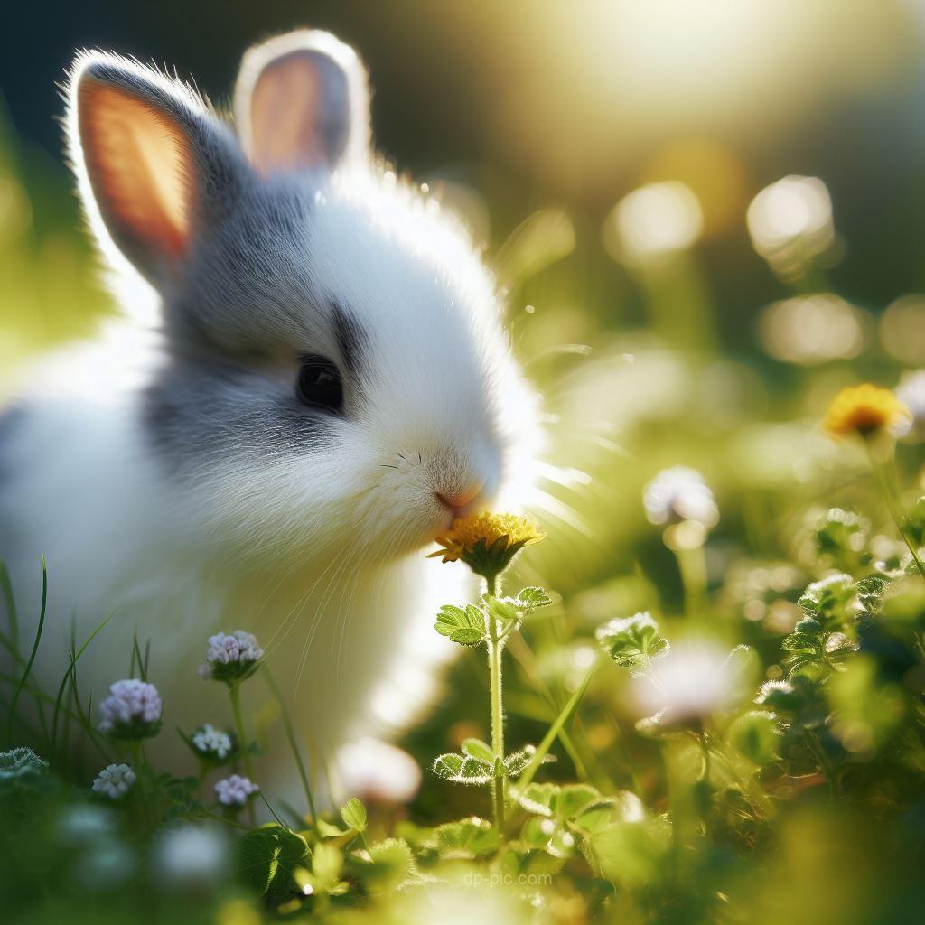 cute rabbit near grass cute dp by dp pic ()