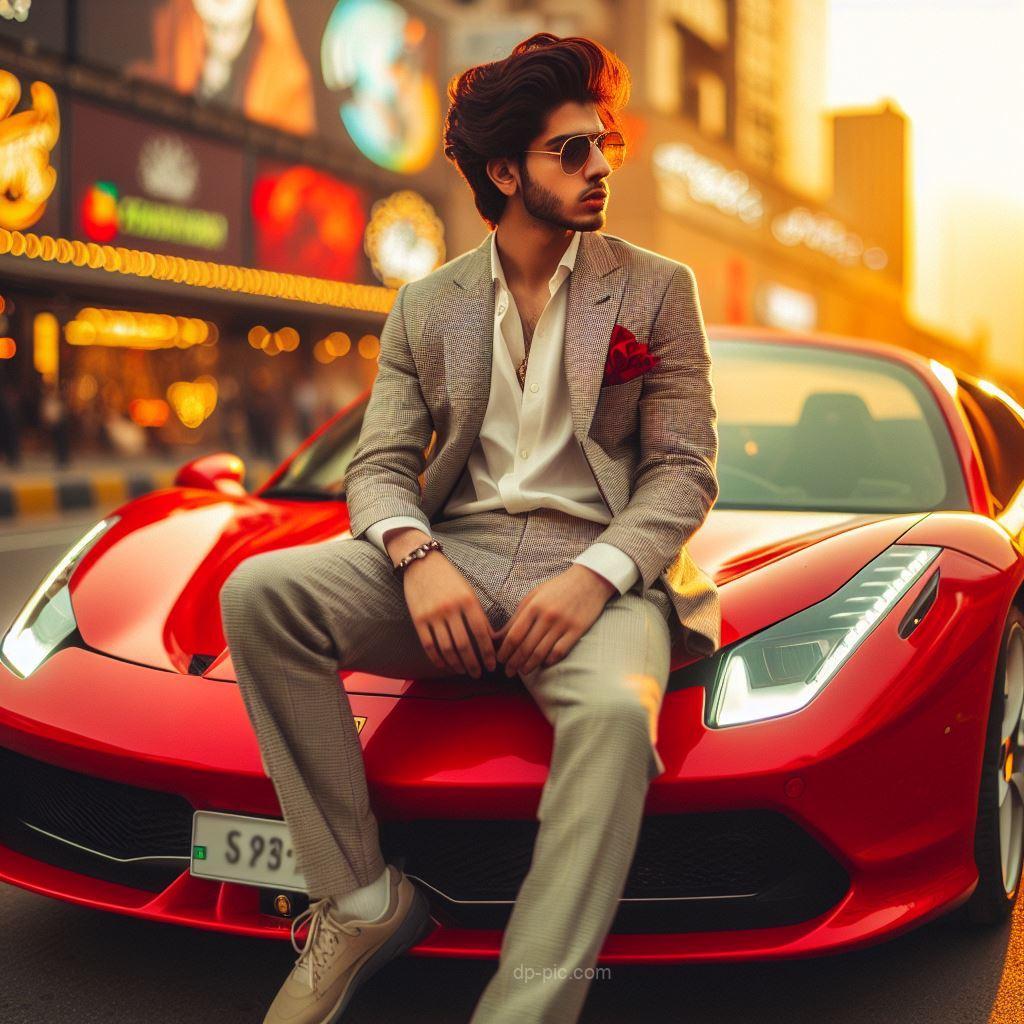man on his ferrari in new york streets attitude dp by dp pic