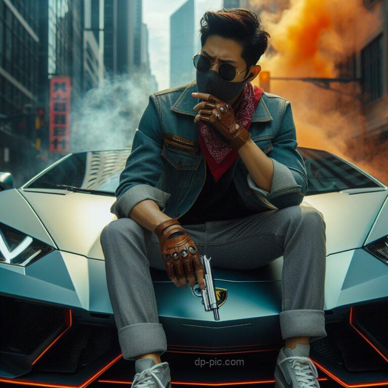 Man on his Lamborghini in Attitude DP by DP Pic For Whatsapp DP