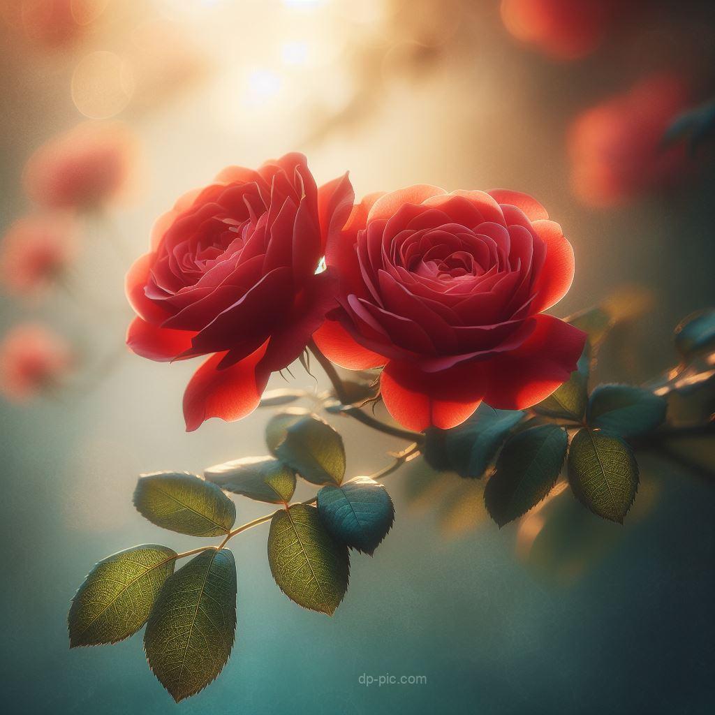 two beautiful roses together beautiful dp by dp pic ()