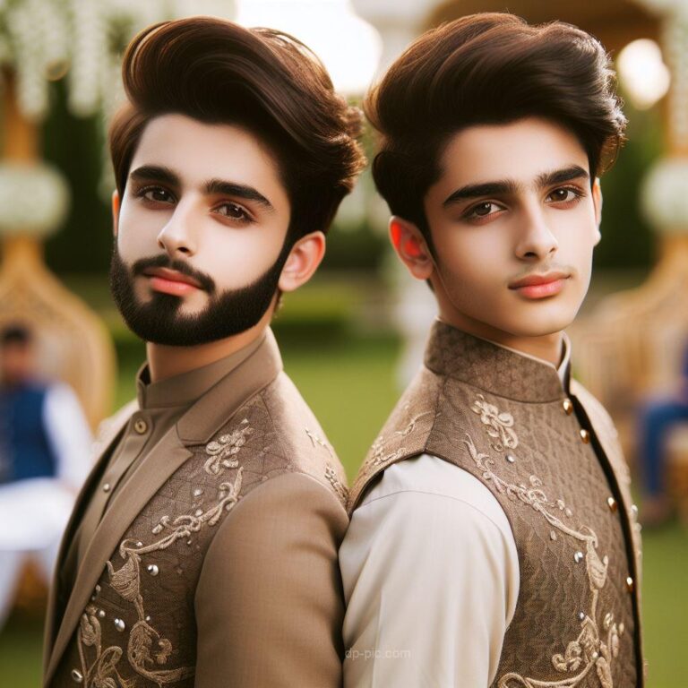 two boys wearing a same dress on wedding, friends dp by dp pic