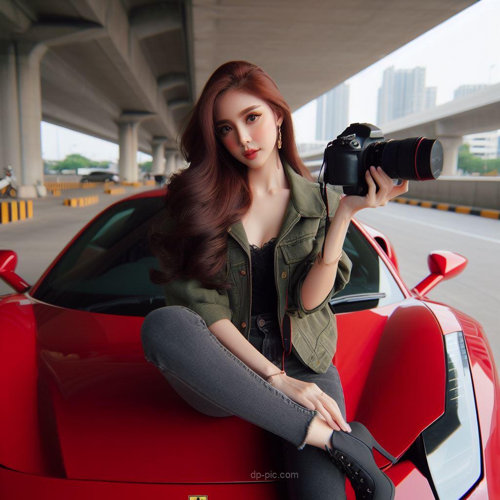 young girl on her ferrari in attitude dp by dp pic 2
