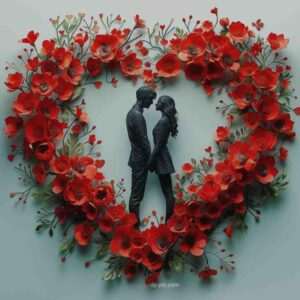 A Man And A Woman Standing together in Heart Shape, heart dp, love dp ,dp pic