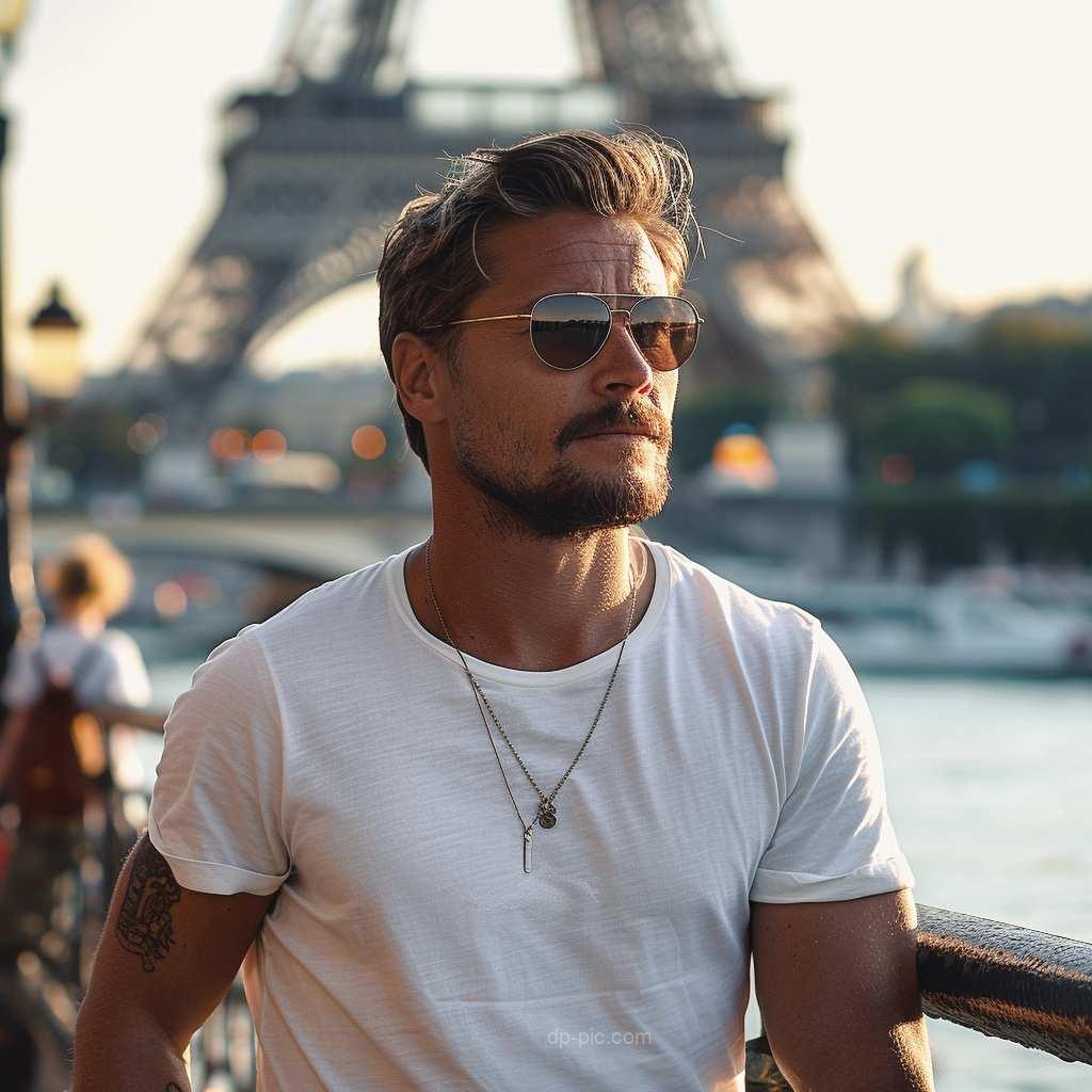 A Man Standing in front of Paris with Attitude boy attitude dp by dp pic ()