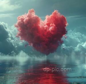 Beautiful Heart with Clouds Beautiful DP by DP Pic,heart dp,heart dpz, cloud heart dps ,d heart dp,red cloud heart dp,dpz,beautiful dpz ()