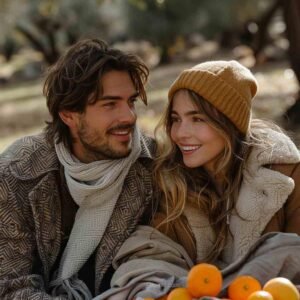 Couple Plucking Oranges From Oranges Tree Love,dp pic,oranges dp,girls dpz, pfp tiktok, girls pfp,boyz dpz, ove dpz ()