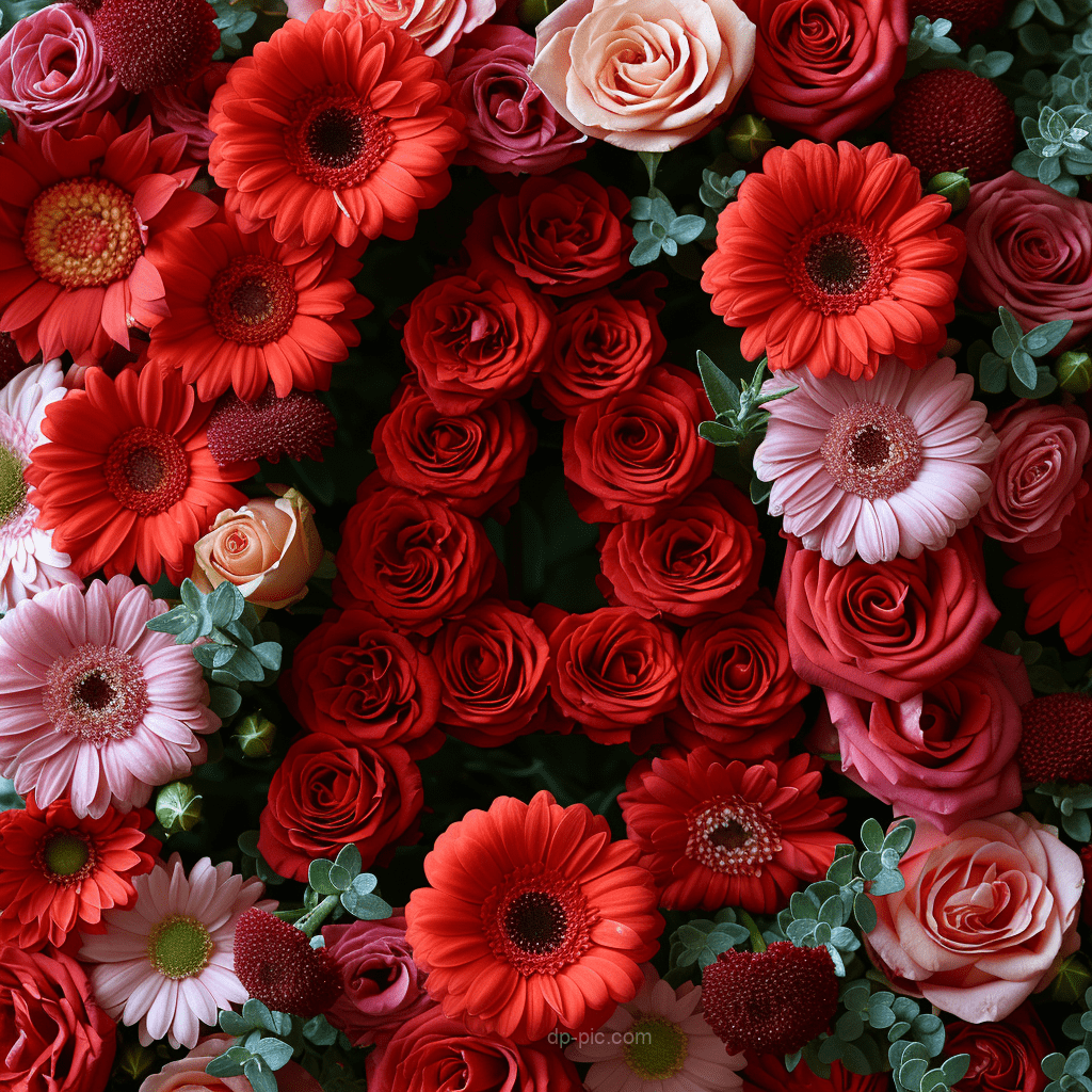 Letter A written on boquet of red roses letters dp by dp pic ()