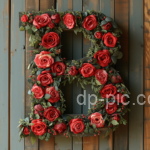 Letter B written on boquet of red roses letters dp by dp pic ()