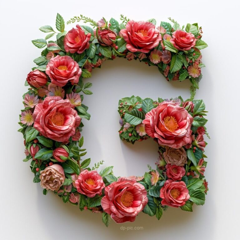 Letter G written on boquet of red roses letters dp by dp pic ()