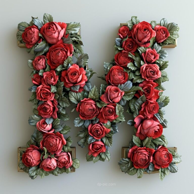 Letter L written on boquet of red roses letters dp by dp pic ()