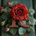 Letter R written on boquet of red roses letters dp by dp pic ()