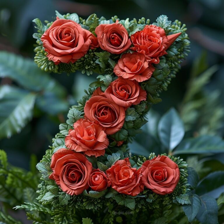 Letter Z written on boquet of red roses letters dp by dp pic ()
