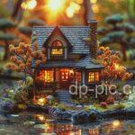 Little House in Sunset with Garden Beautiful DP by dp pic,home dp,house dp,little hone dp,cute dp, ()