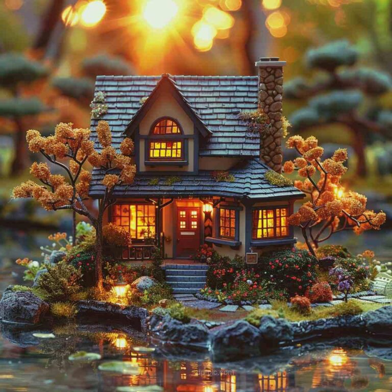 Little House in Sunset with Garden Beautiful DP by dp pic,home dp,house dp,little hone dp,cute dp, ()