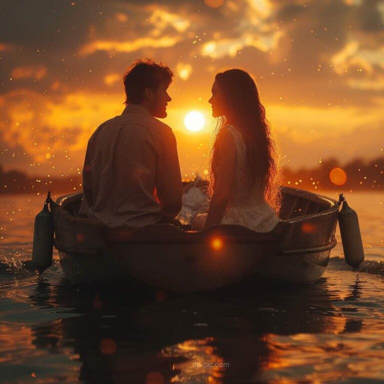 a beautiful couple sitting on a boat, love dp, couple dp, dp pic, boat dp ()