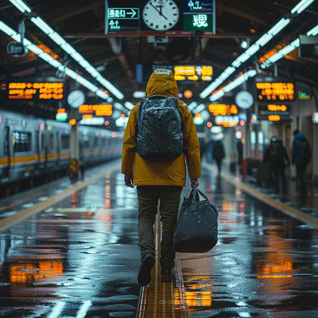a boy walking in train station , attitude dp by dp pic ()