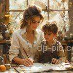 a mother and her son toghether beautiful art, family dp by dp pic, mother dp, mother and son dp, mother love dp, mother pfp,tiktok pfp ()