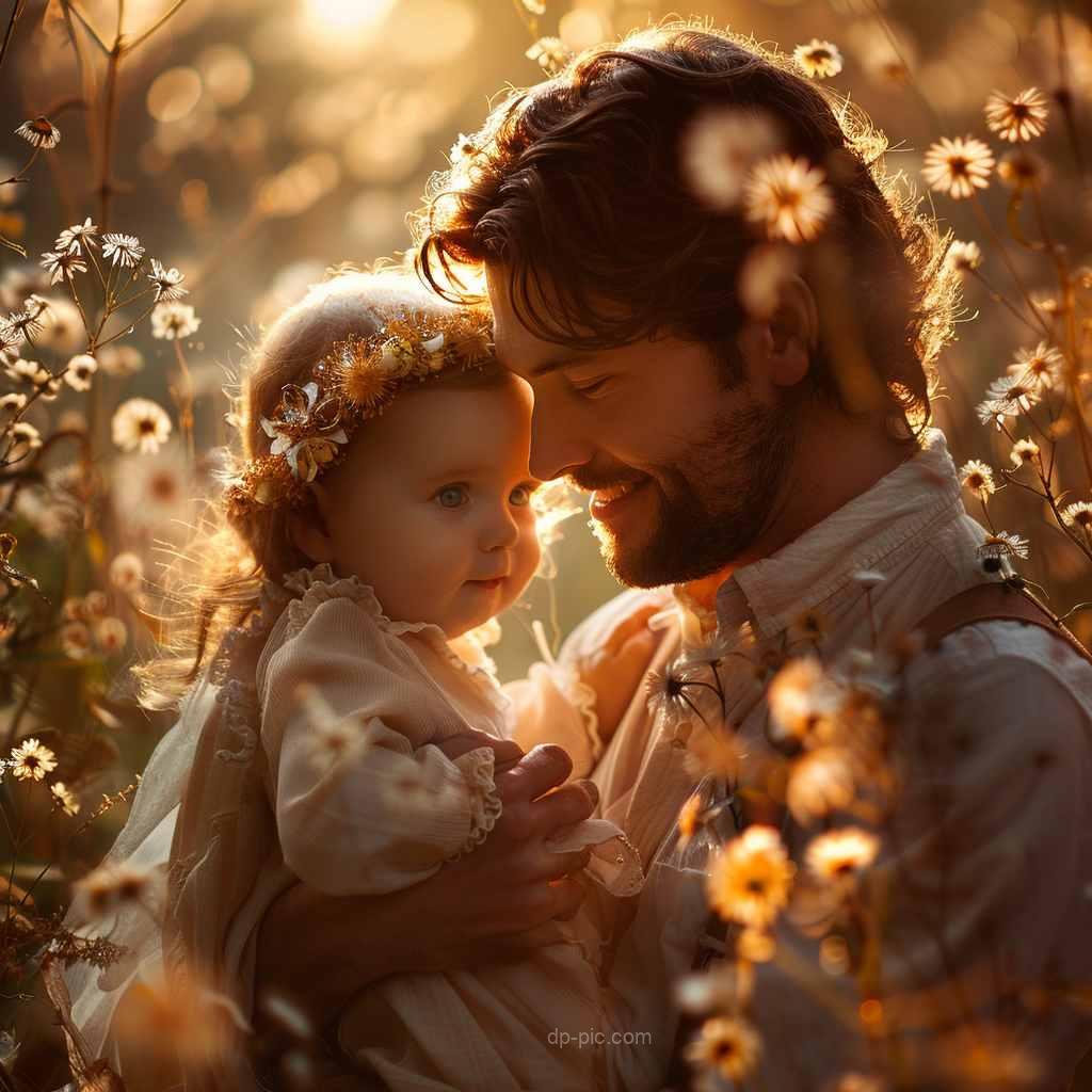 a young man picking his baby happily,family dp,father dp,,dp pic,baby dp,cute baby dp,father love dp ()