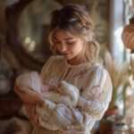 a young woman picking her cute baby,dp pic,cute baby dp,young mother dp,mother dp,mom dp,baby dp ()