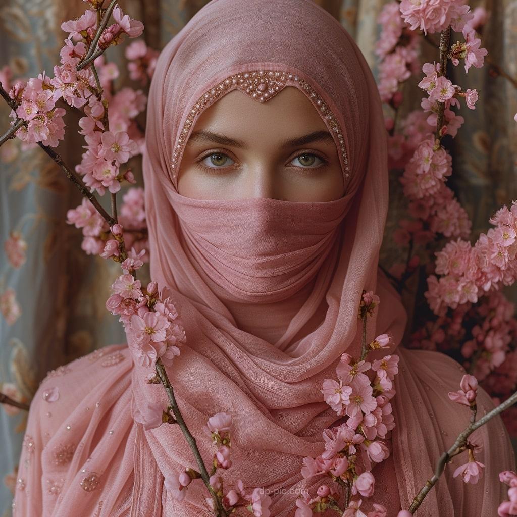 beautiful girl in pink scarf beautiful dp by dp pic ()