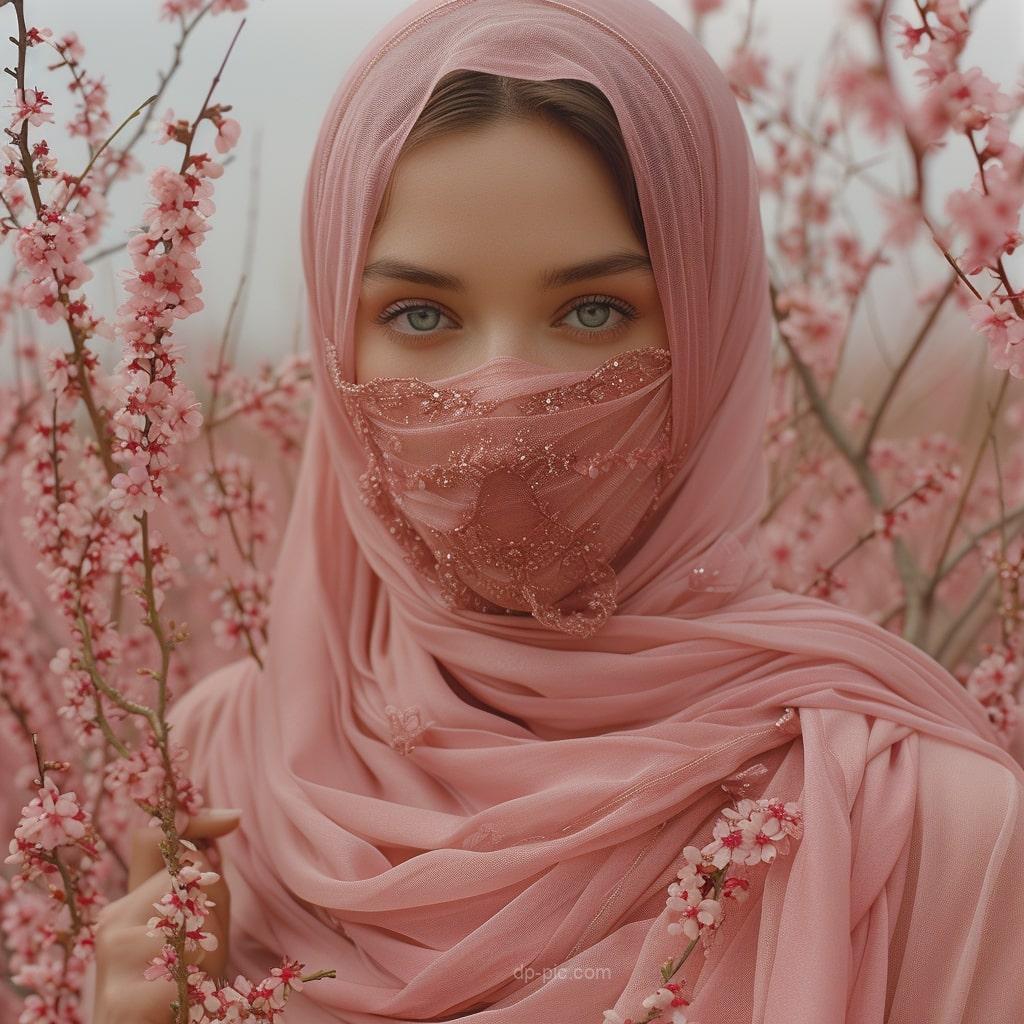 beautiful girl in pink scarf beautiful dp by dp pic ()