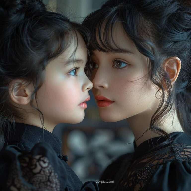 A Mother And His Daughter Standing Togrther in Love, love dp , mother love ,mother dp, daughter mother dp,mother pfp ()