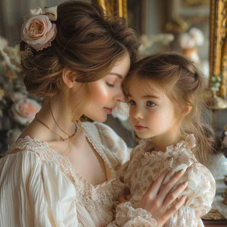 A Mother And His Daughter Standing Togrther in Love, love dp , mother love ,mother dp, daughter mother dp,mother pfp ,family pfp ()