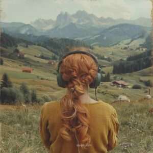 Beautiful Girl Standing In Mountain Listening Songs Girls DP by DP Pic ()