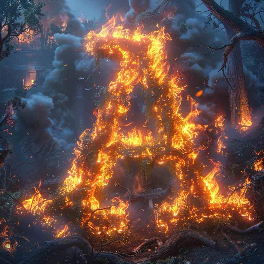 letter a fire dp by dp pic,letter dp, letters dp,fire dp, fire burning on letter profile picture, letter profile picture, fire profile picture ()