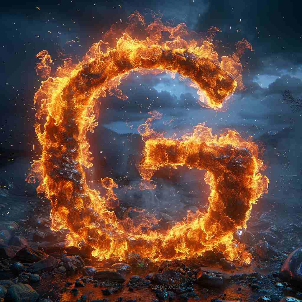 letter g dp by dp pic,letter dp, letters dp,fire dp, fire burning on letter profile picture, letter profile picture, fire profile picture ()