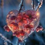 two beautiful hearts hanging in snow, beautiful dp by dp pic, heart dp ()