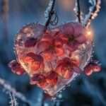 two beautiful hearts hanging in snow, beautiful dp by dp pic, heart dp ()