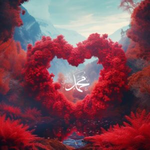 muhammad name dp, Muhammad Name written in heart shape mountain, islamic dp, dp pic, new dp of muhammad ()