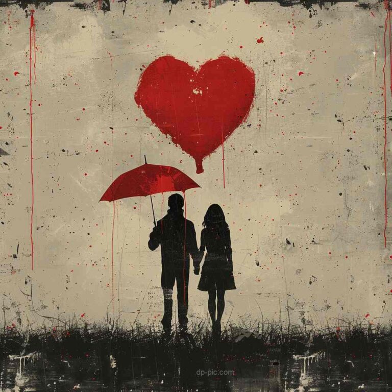 two lovers holding umbrella in rain with love , love dp by dp pic, love dp pic, hd love dp, new era love , love pfp, pfp of love , dp of lovers. umbrella lovers ()