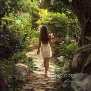 A Girl is walking in garden best images for whatsapp dp, nyse dpz, photo ladki, images ladki, ladki ki photos, ladki ka photo ()