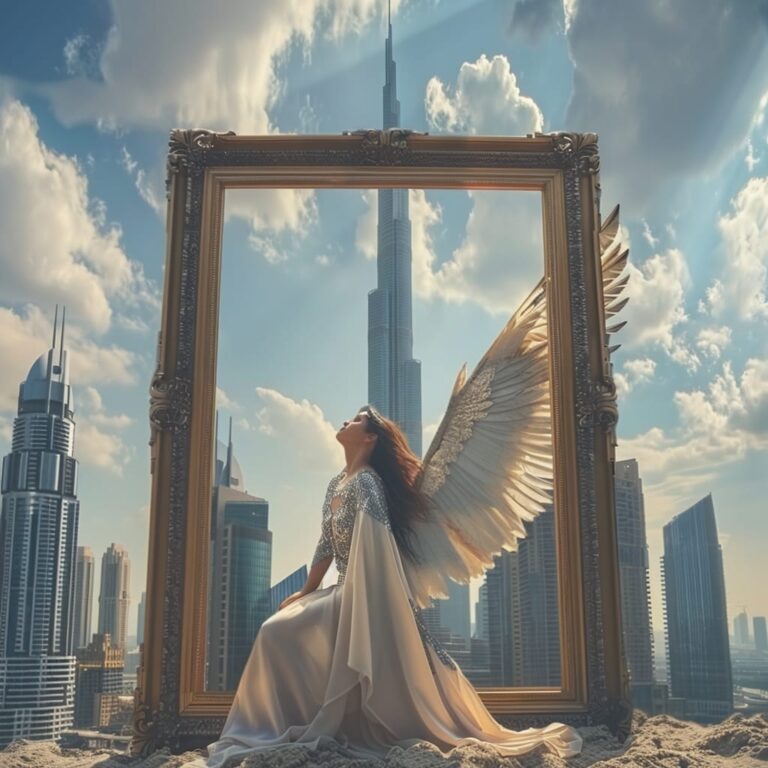 A Young Girl Standing in front of Burj Khalifa with Wings , Girls Attitude PFP , new attitude dp, girls attitude dp, girls attitude dps, girls aesthetic pfp, ( ()