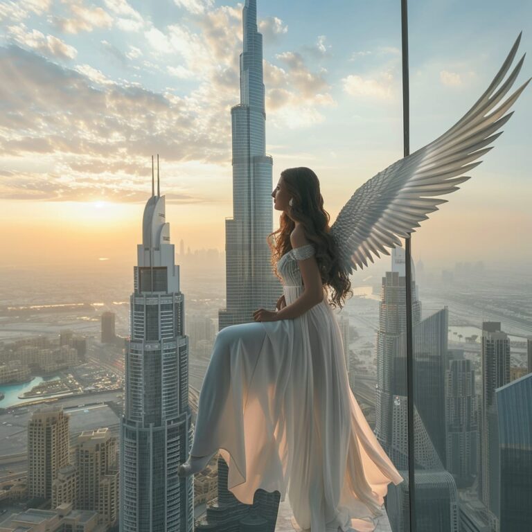 A Young Girl Standing in front of Burj Khalifa with Wings , Girls Attitude PFP , new attitude dp, girls attitude dp, girls attitude dps, girls aesthetic pfp, ( ()