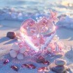 Beautiful Hearts on Sand, Beautiful DP by DP Pic For Whatsapp DP heart dp, boys dp, girls dp, beautiful dps, heart pfp, new heart dp,( ()