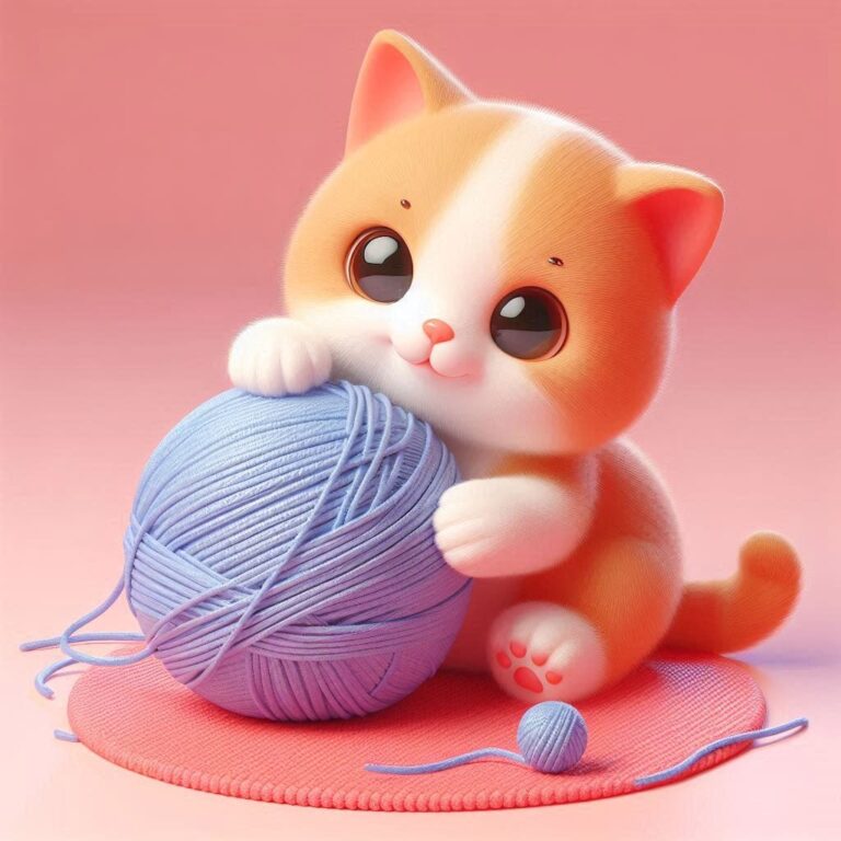 a d cute cat playing with yarn ball , new pfp by dp pic, best dp for whatsapp, new pfp for social media , best dp of cat. cute instagram pfp ()