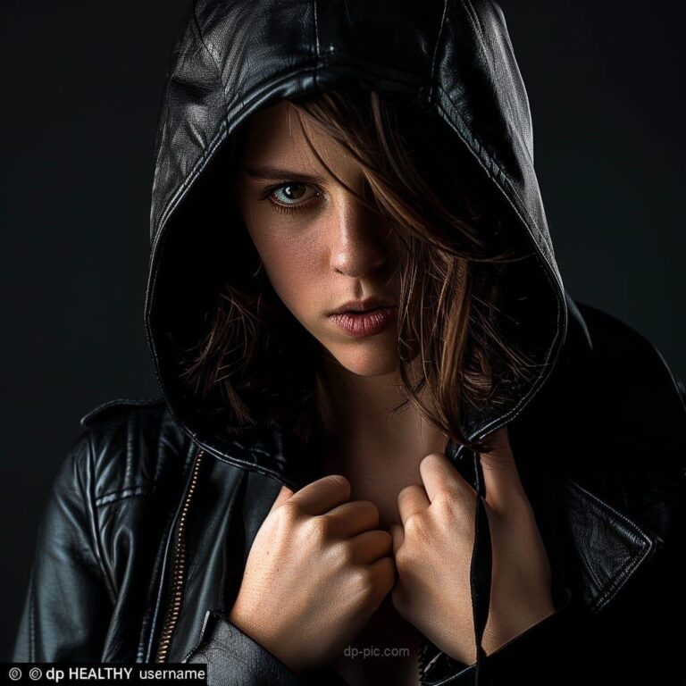 a beautiful girl in black hoodie in attitude dp for girls , best and unique dpz for girls ()