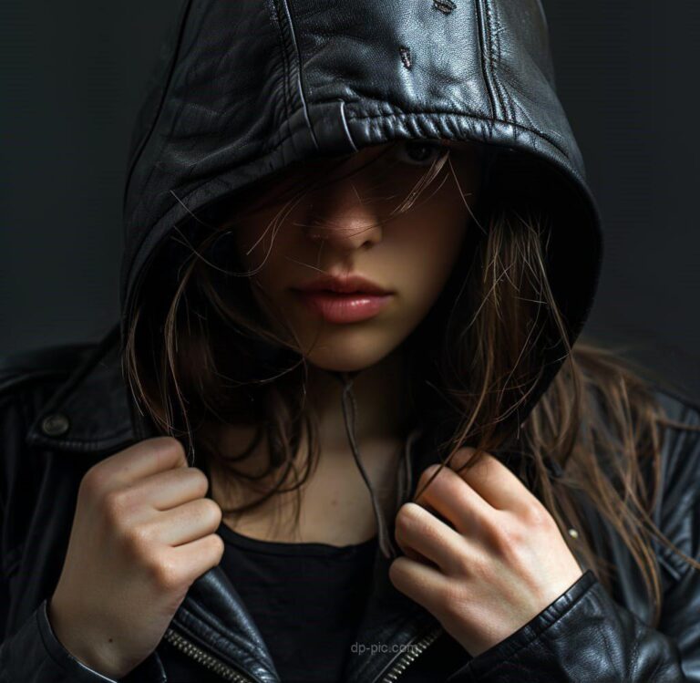 a beautiful girl in black hoodie in attitude dp for girls , best and unique dpz for girls ()