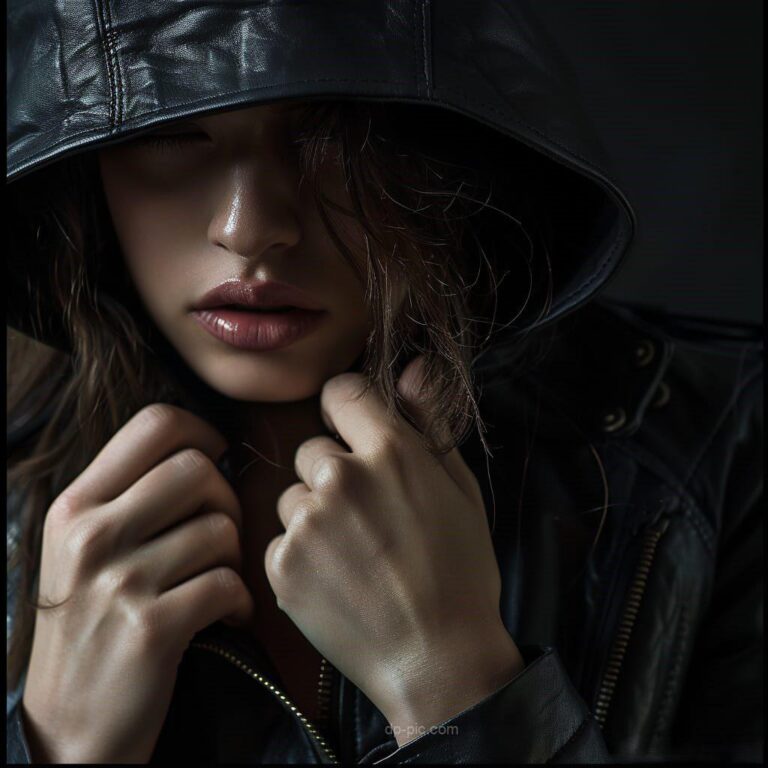 a beautiful girl in black hoodie in attitude dp for girls , best and unique dpz for girls ()