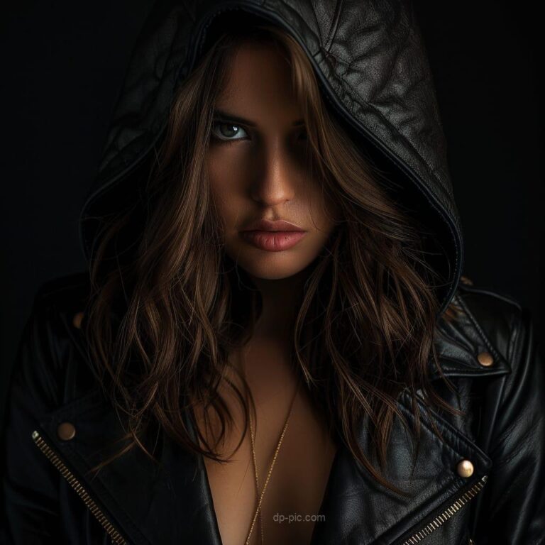 a beautiful girl in black hoodie in attitude dp for girls , best and unique dpz for girls ()