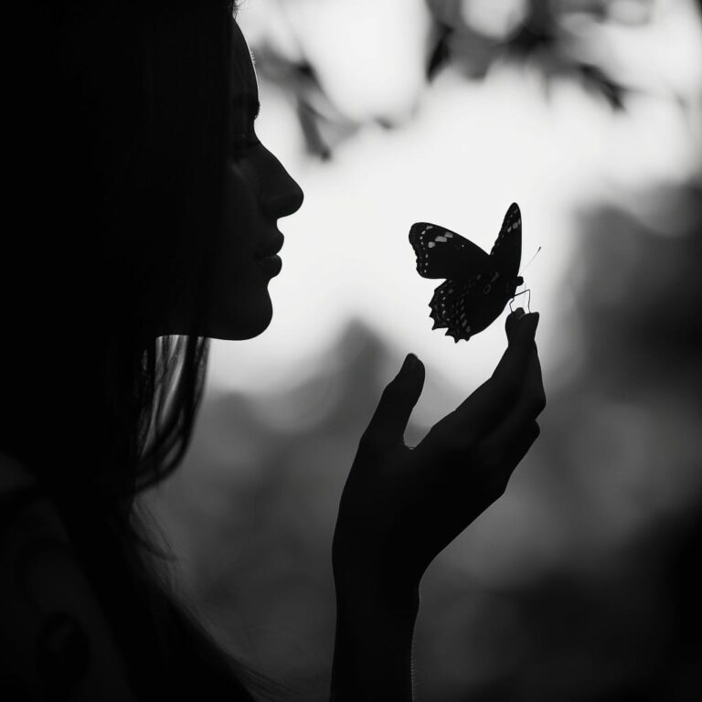 a beautiful pfp of girl, butterfly with girl in shadow girl with shadow, new girl pfp for social media, dp pic new pfp, dp pic best dp ()