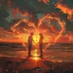 a couple near at sunset in love, love dp, new love dp, love dp new,sea lovers, beach lovers dp, by dp pic ()