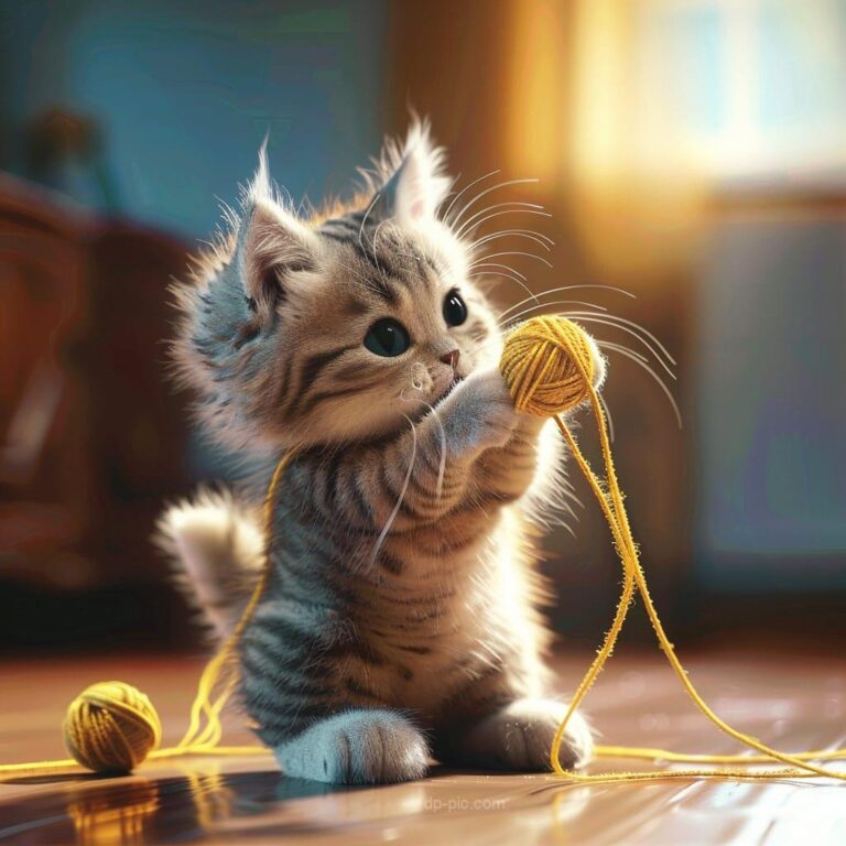 new pic of a cute cat playing with yarn ball, cute cat image for dp, cute cat pfp, new pfp of cute cat, nature lovers, pets lovers dp, new dp for girls and also for boys()